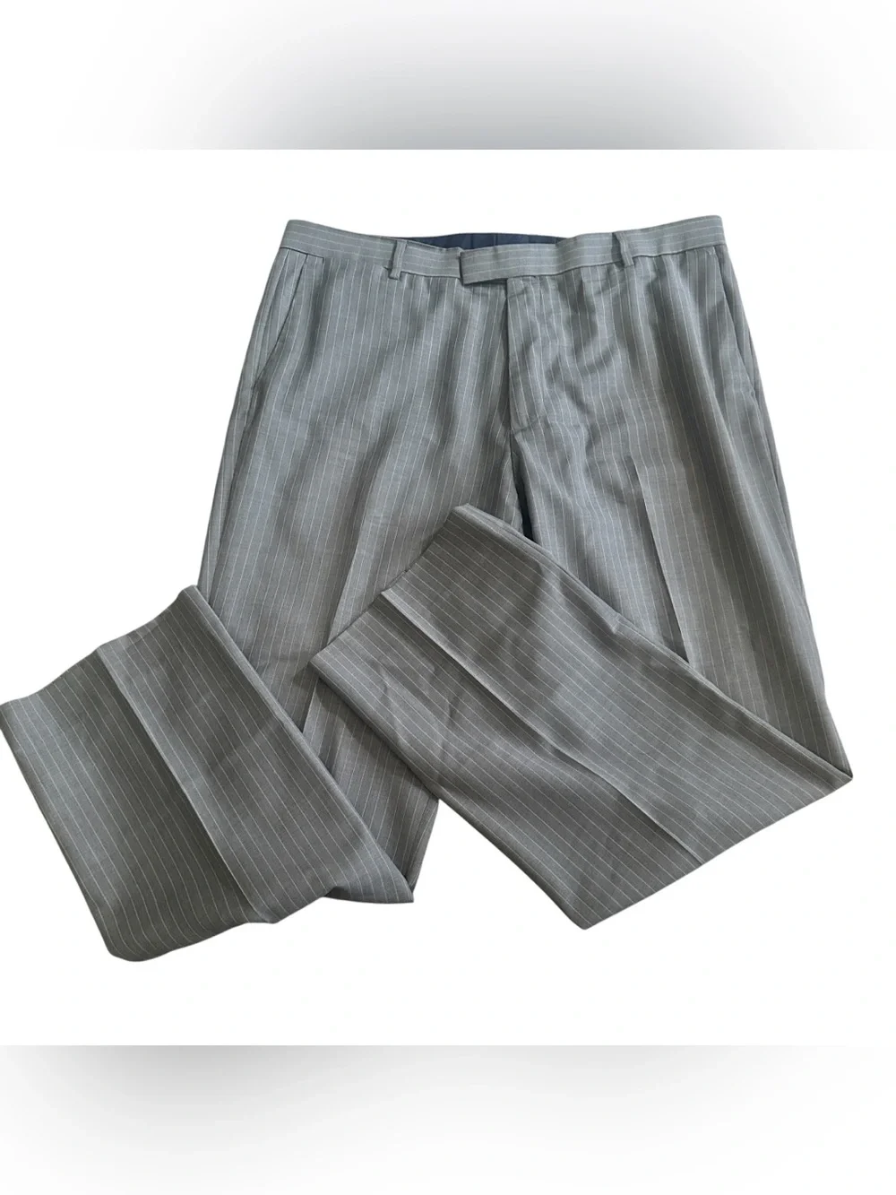 Banana Republic Tailored Fit Wool Gray Pinstripes Trousers Pants Men’s 38 X 32
